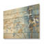 «Blue and Gold Bamboo Dance» - Art mural en bois de bambou sur bois de pin naturel-101401409