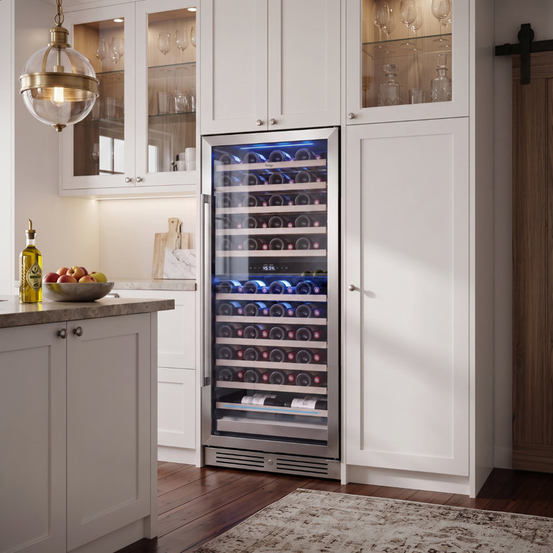 Yeego Dual Zone 23.4" 40 Bottles and 112 Cans Wine and Beverage Refrigerator Freestanding/Build-in Cooler, Right Handed