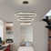 Modern LED Pendant Light, 3 Ring Dimmable LED Pendant Light With Remote Control, Round Recessed High Ceiling Light Fixture