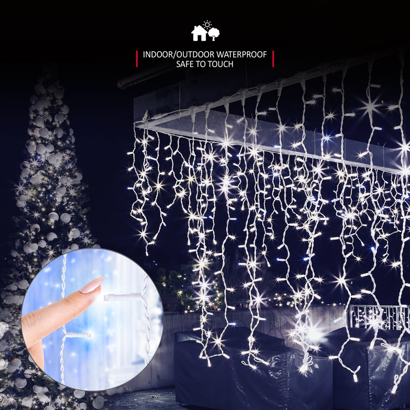 NETTA Icicle Fairy Christmas Lights - 360 LED / 10M Lit-Length, Blue/Cool White
