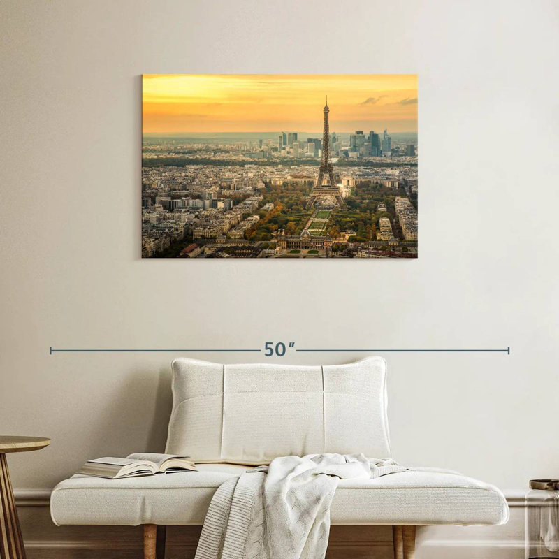 Nicci soleil couchant sur Paris, H 24 po x l 36 po