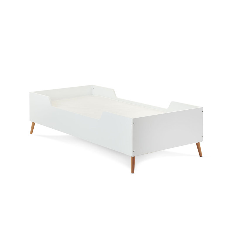 Maya Single Bed - White with Natural, Cot Bed / Toddler (70 x 140cm)