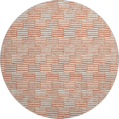 Premium Machine Washable Prisco Salmon Rug