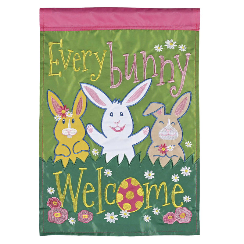 Drapeau Welcome Everybunny 13 x 18