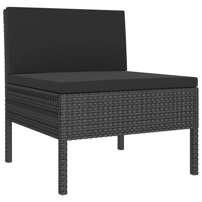 8 Piece Sofa Seating Group with Cushions, Black