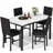 5-Piece Dining Table Set with 4 Velvet Uphosltered Dining Chairs, Rectangular  Faux Marble Kitchen Table Set, Modern Dining Table and Chairs Set for Kitchen, Dining Room,  Space-Saving-1302089286