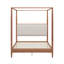 Structure de lit à baldaquin en bois grand avec tête de lit tapissier Boucle-133695925