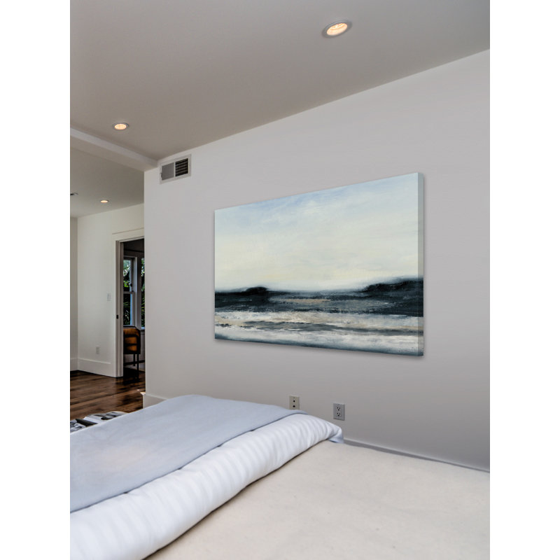 « ocean marée i », impression sur toile, Pas de tapis, Toile tendue, H 16 po x l 24 po x P 1,5 po