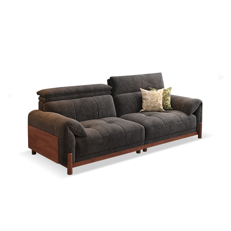 Canapé modulaire gris en chenille, Gris