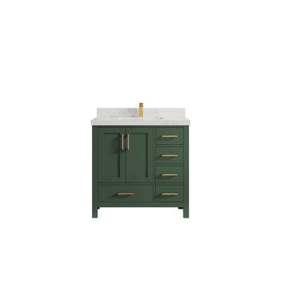 Malibu 36'' Single Bathroom Vanity with Marble Top