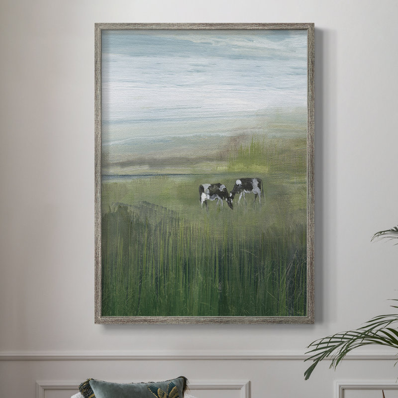 «Out to Pasture I», reproduction encadrée - bois massif, H 21 po x l 17 po