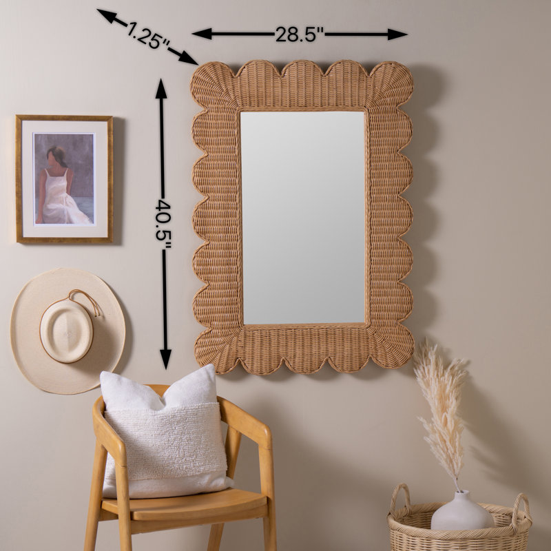 Brooke Scalloped Rattan Mirror