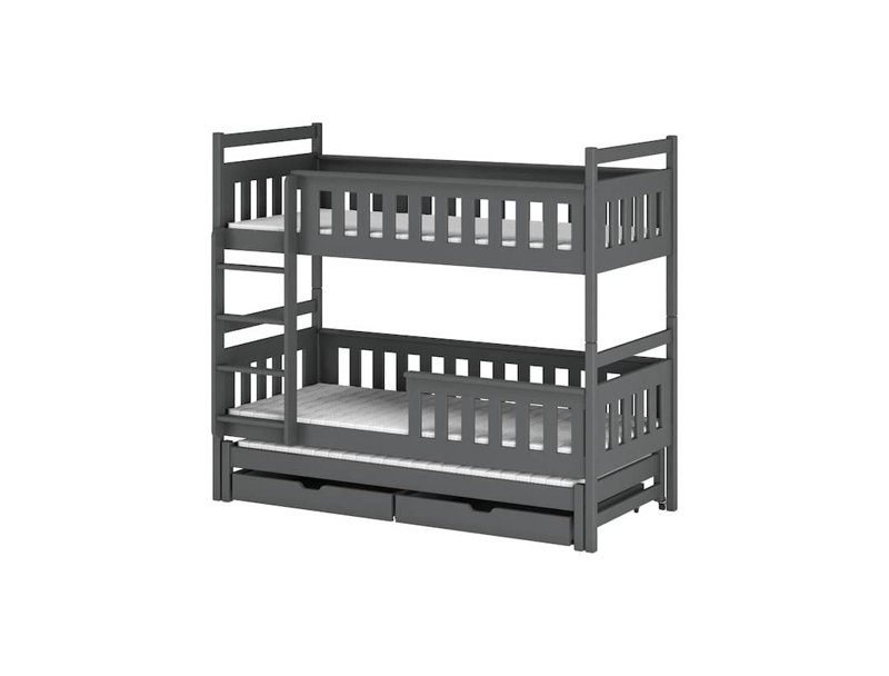 Ranchero Bunk Bed with Storage Included with Trundle Included, Graphite