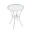 Table de bar en acier inoxydable avec plateau en verre trempé et base plaquée en chrome