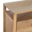 Table de chevet 29 pouces Marites, 2 tiroirs, tablette ouverte, bois de manguier blanc naturel