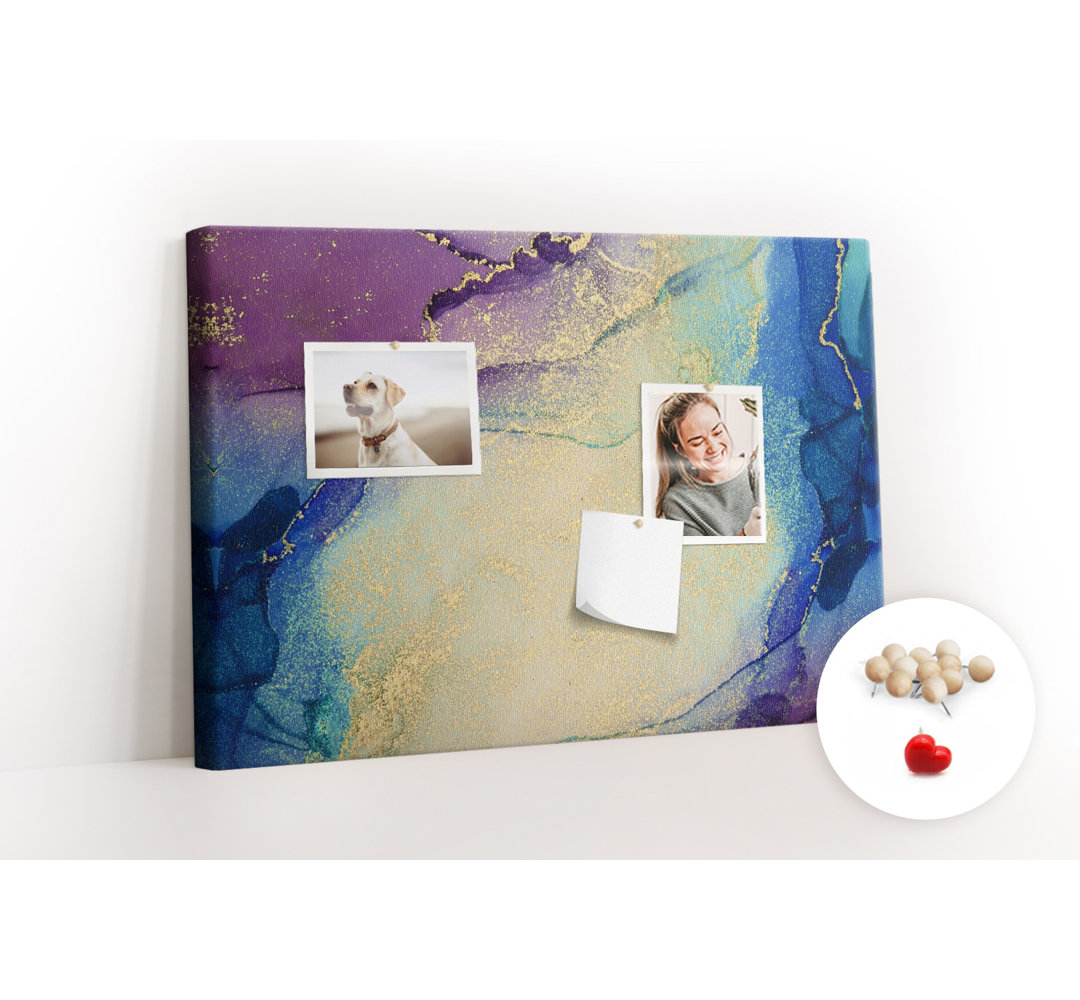 Wall Mounted bulletin board print home decor kitchen notice board home office corkboard Decorative marble