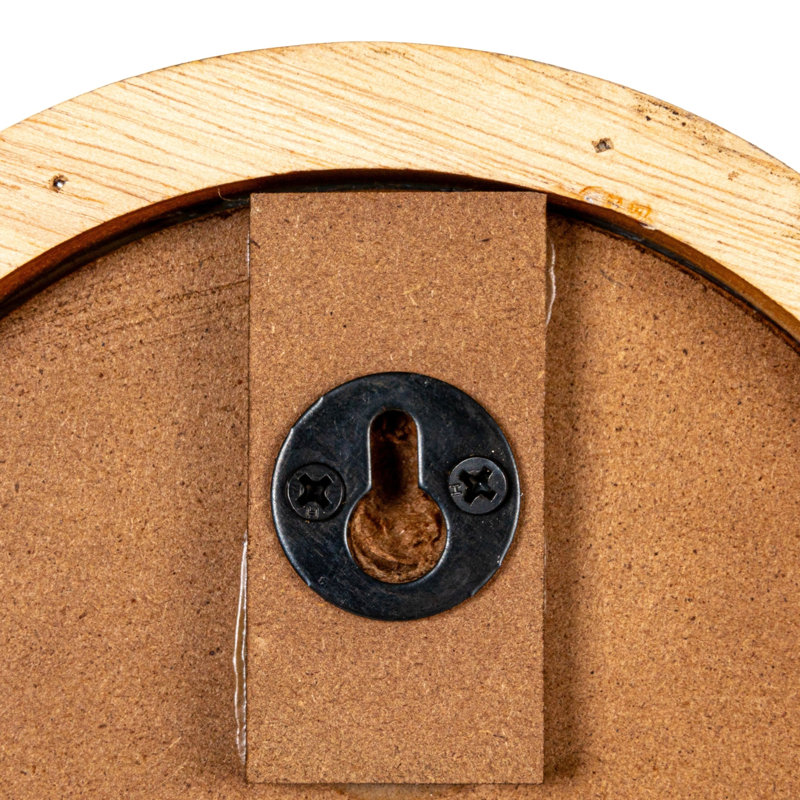 Miroir rond Susy avec cadre en bois festonné