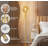 65'' Modern Tripod Floor lamp with Glass Shade，Gold Standing Lamp with LED Bulb for Living Room