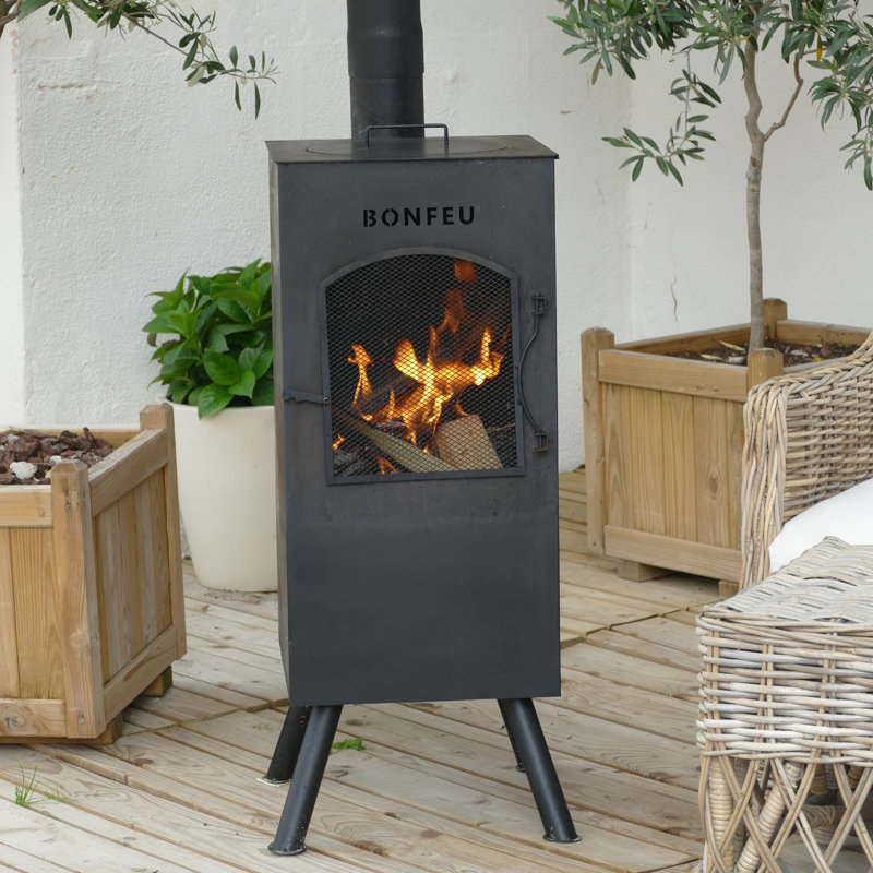 Triangle Steel Chimnea, Black