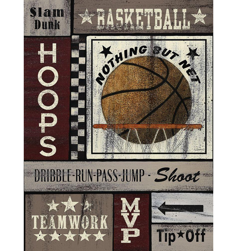 Trinx Spivey, Linda, art sur toile tendue sous le titre: Basketball, H 24 po x l 19 po