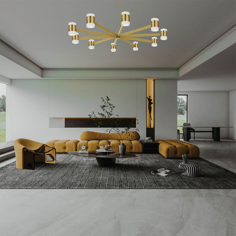 Lustre annulaire à DEL à intensité variable 20 lumières Vicenza, Laiton vieilli
