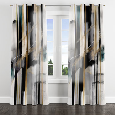 Aventino - Abstract Grommet Curtain - Velvet Room Darkening - 1 panel