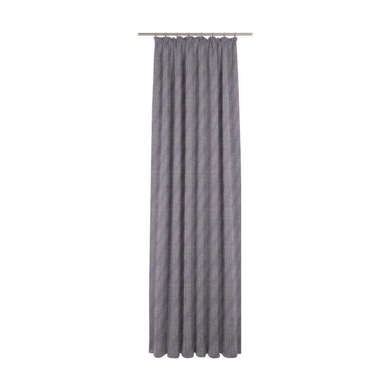 Lizeth Pencil Pleat Opaque Single Curtain, Purple, 225cm Width x 145cm Drop