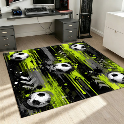 Tapis ballon de soccer, tapis d'intérieur graphique, tapis antidérapant lavable pour le salon, la chambre à coucher, les enfants, la décoration intérieure, les sports, la coupe du monde de soccer