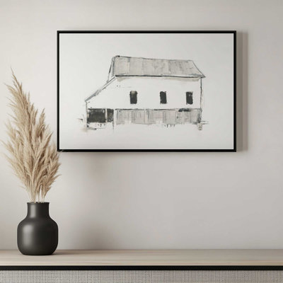 Grayscale Barn Study II by Ethan Harper Canvas Art Print