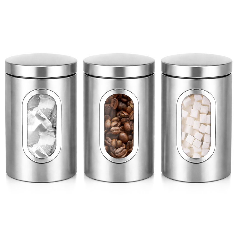 Metal Jar - Set of 3, Silver