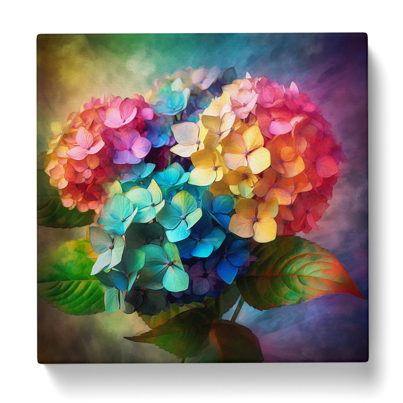 Hydrangea Abstract Art No.1 - Wrapped Canvas, 50cm H x 50cm W x 3cm D