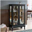 Vitrine avec portes en verre trempé, vitrine éclairée avec panneau arrière en miroir et tablettes réglables parfaites pour la maison ou le bureau (ampoule incluse) - Noir-1808881173