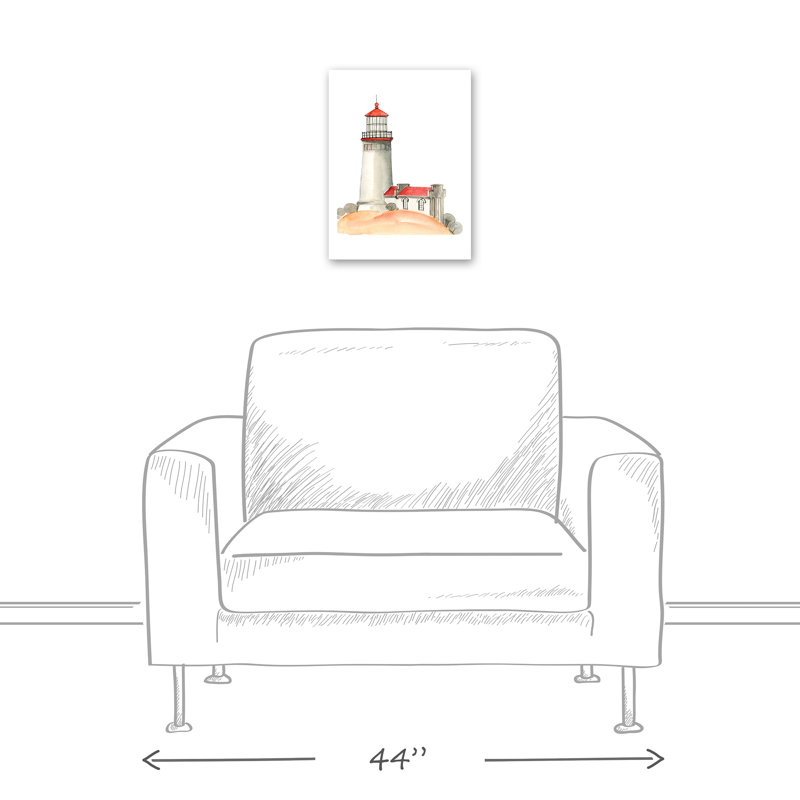 Phare côtier sur toile, H 16 po x l 12 po x P 1,25 po, Sans cadre