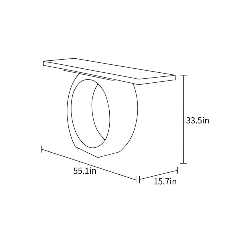 Console simple et moderne, H 33,5 po x l 55,1 po x P 15,7 po, Blanc