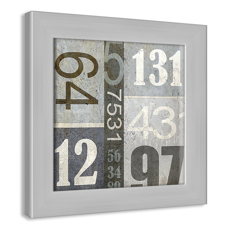 Art numérique encadré, H 8 po x l 8 po x P 0,6 po, Encadré plat argent