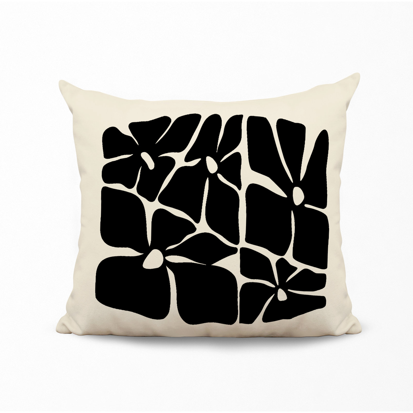 Polyester Throw Square Indoor/Outdoor Pillow Cover & Insert, 15W" x 15H", Black