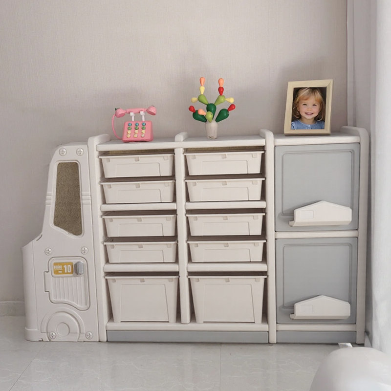 Boîte de rangement de jouets en forme de train, organisateur de meubles de rangement pour salle de jeux pour enfants