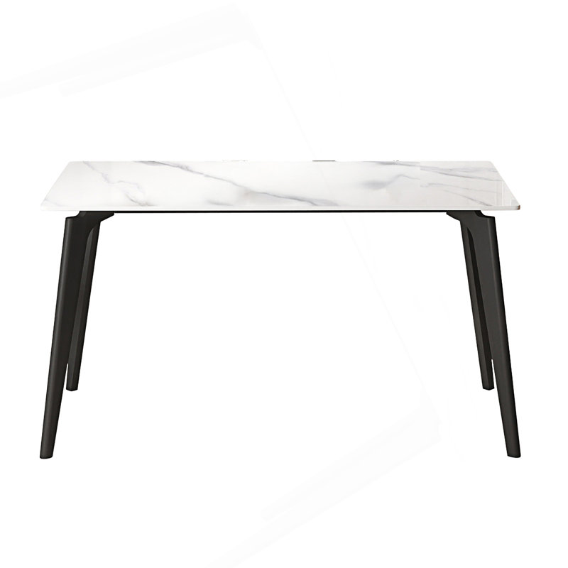 Table de salle à manger 55,12 po, H 29,58 po x L 55,17 po x l 31,55 po, Blanc/Noir