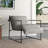 Upholstered Modern Metal Framed Light Gray Polyester Blend Sling Accent Chair-1200492255