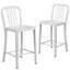 Commercial Grade Metal Indoor-Outdoor Stool with Vertical Slat Back-1056393375-1056393367