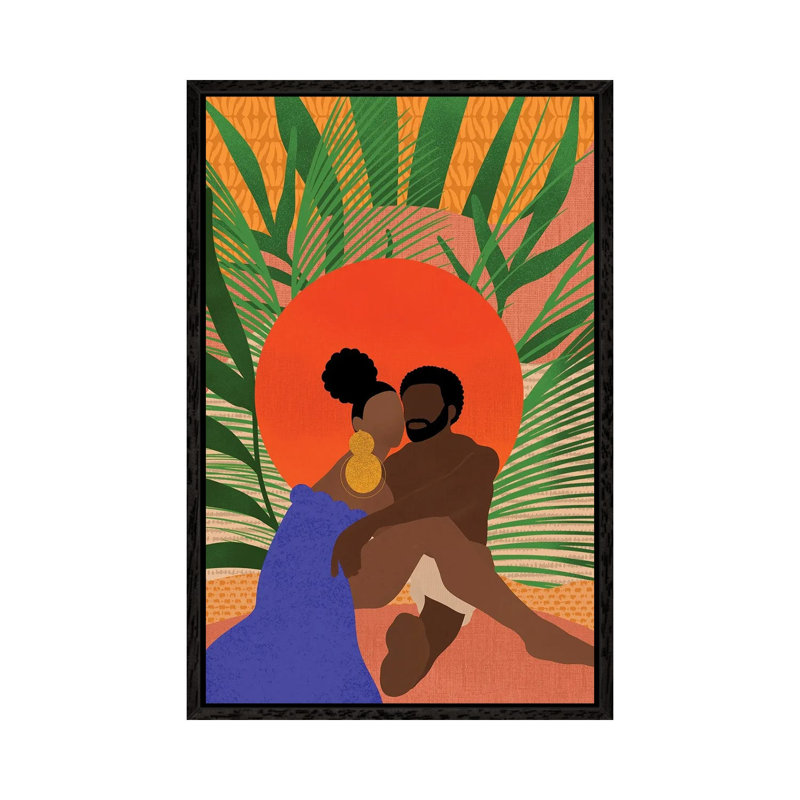 Black Couple - Print on Canvas, Black Framed, 66.04 cm H x 45.72 cm W