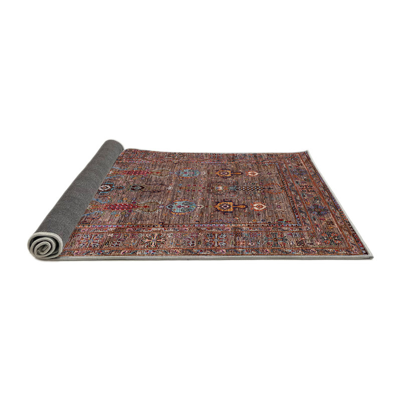 Tapis brun à motif oriental, Rond 8 pi