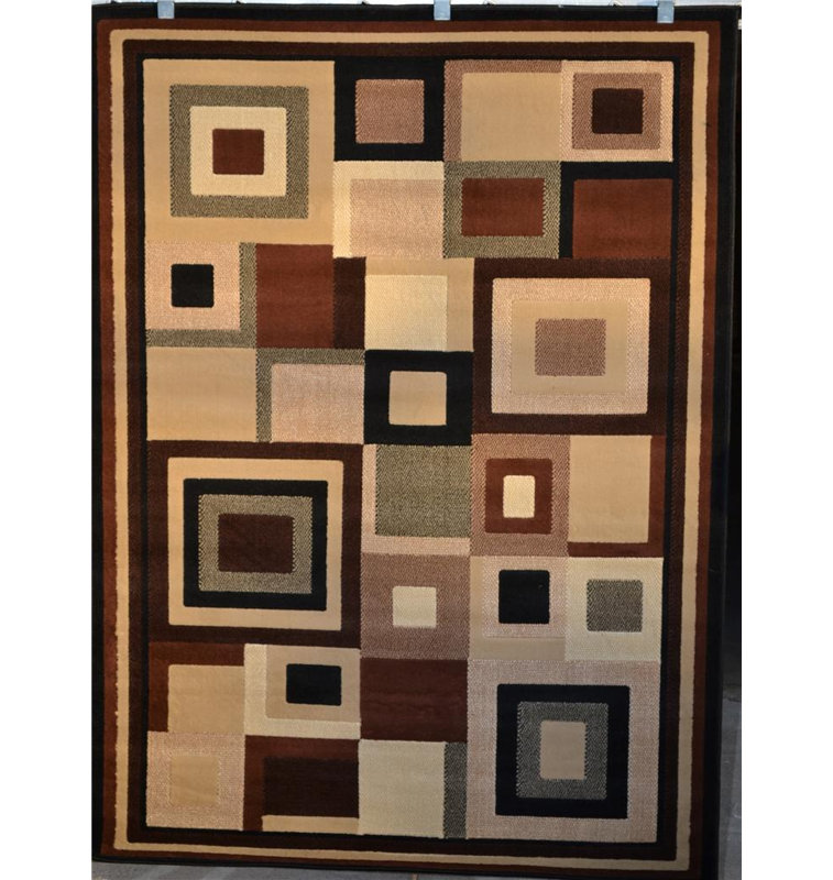 Royal noir tapis contemporain, 7'10" x 10'6"