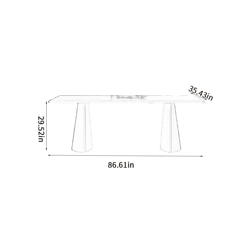 Nardulli, H 29,52 po x L 86,61 po x l 35,43 po
