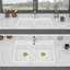 Évier de cuisine en quartz - Évier de cuisine encastré à double cuve en granite blanc 33 po x 22 po x 9,65 po Quartm-121404898