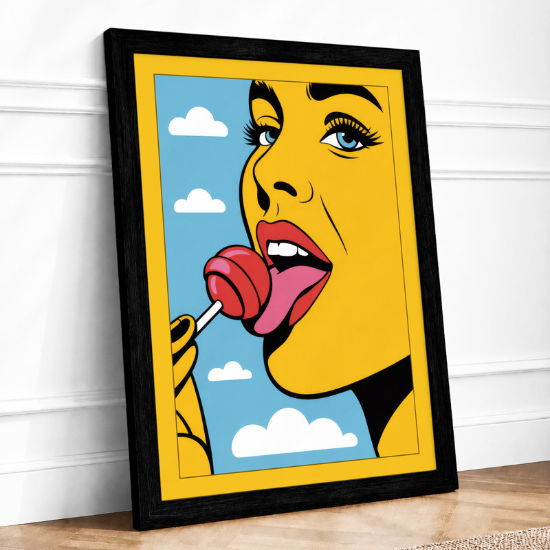 Playful Lollipop Pop Art - Print, Black, A4 - 29.7 x 21.0 cm
