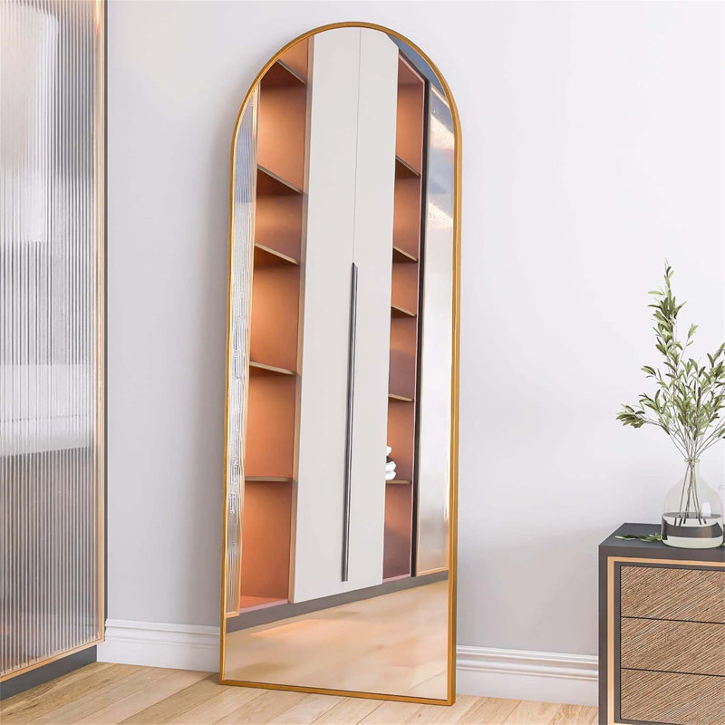 Élégant miroir pleine longueur en métal de 63 po x 20 po avec sécurité incassable et installation facile