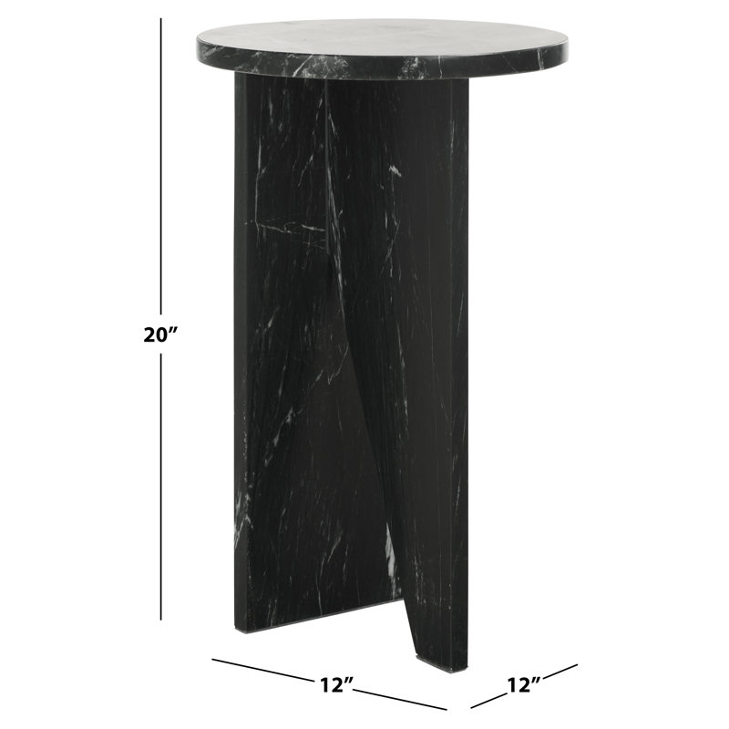 Devlin Marble Drink Table, Black