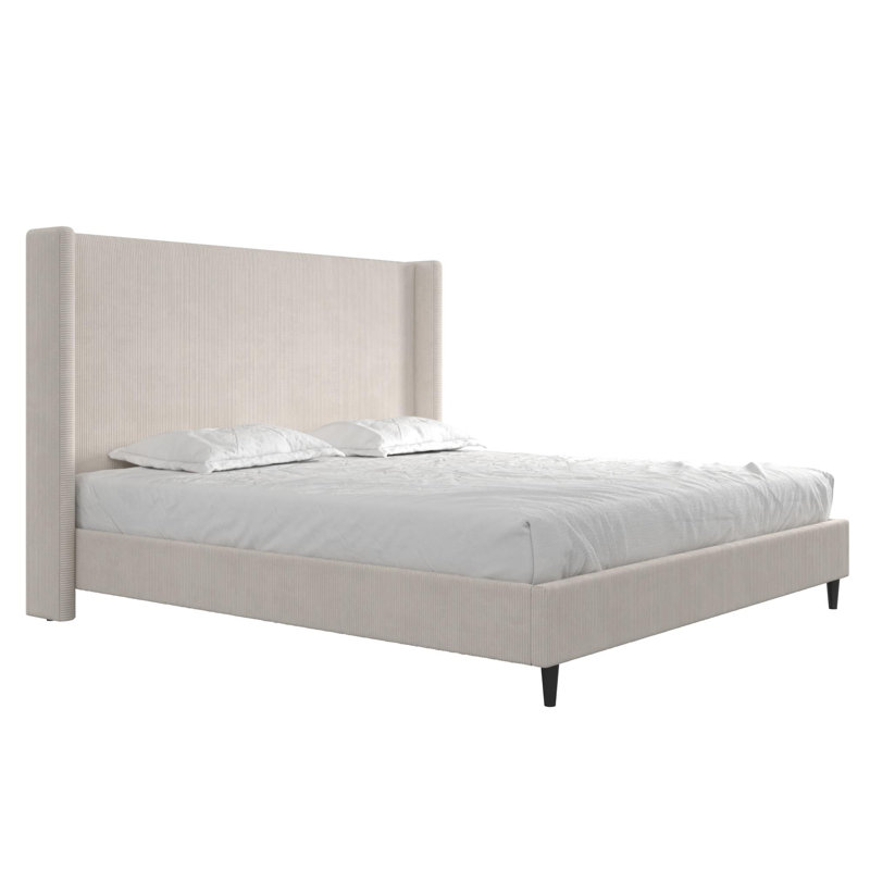 Birzer King Upholstered Wingback Bed