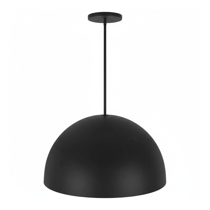 24-Inch Black Integrated LED Pendant Light with Selectable Color Temperature